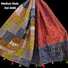 Handmade Silk Stole- While style meets utility- Medium Size-3080