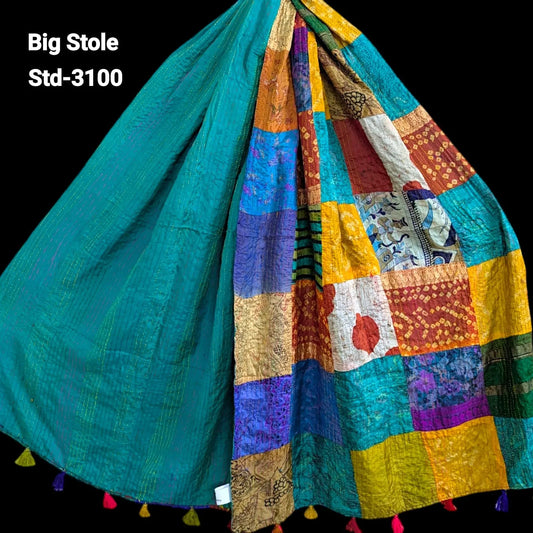 Handmade Silk Stole- While style meets utility-Big Size-3100
