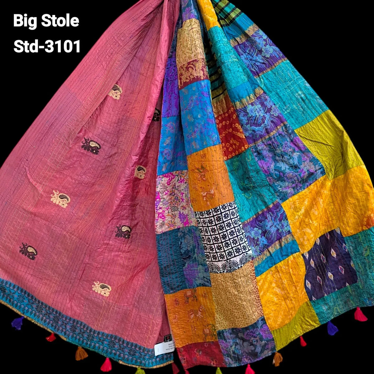 Handmade Silk Stole- While style meets utility-Big Size-3101