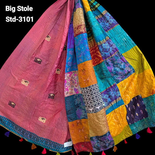 Handmade Silk Stole- While style meets utility-Big Size-3101