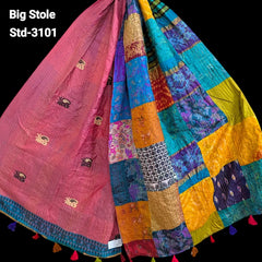 Handmade Silk Stole- While style meets utility-Big Size-3101
