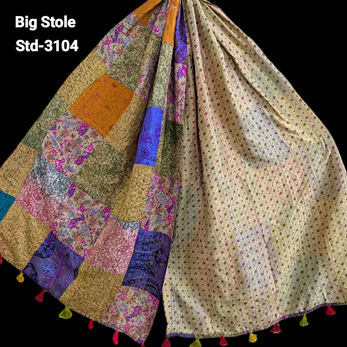 Handmade Silk Stole- While style meets utility-Big Size-3104