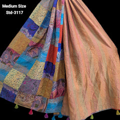 Handmade Silk Stole- While style meets utility- Medium Size-3117