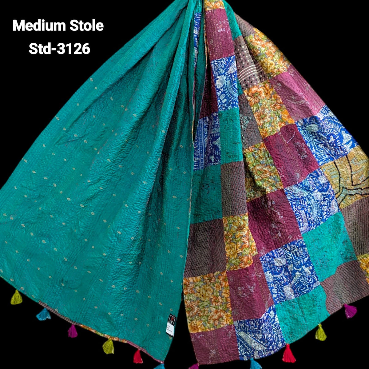 Handmade Silk Stole- While style meets utility- Medium Size-3126