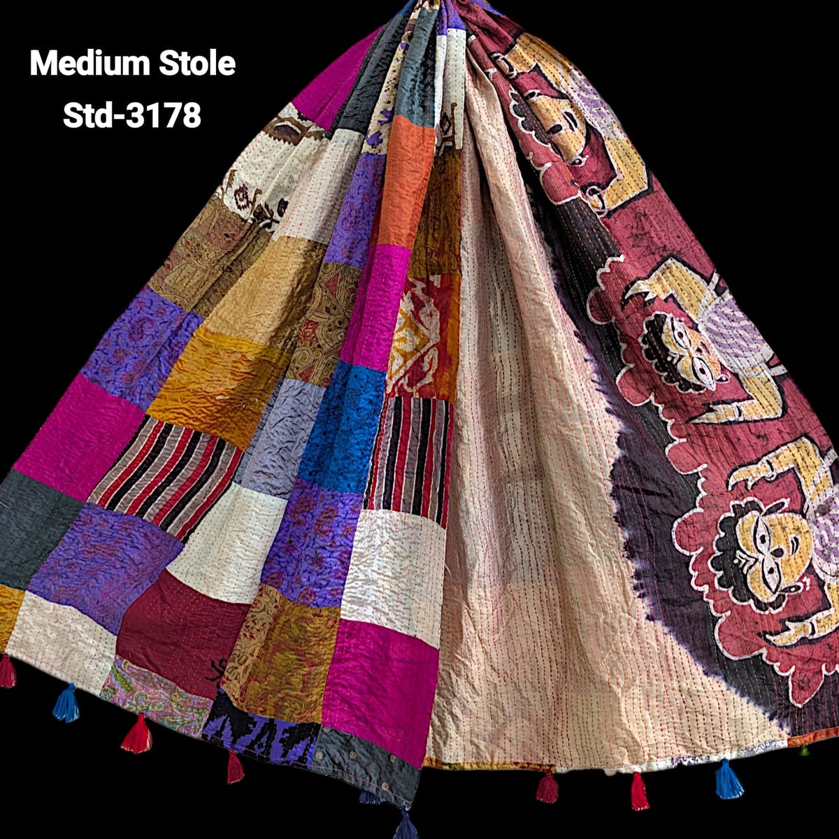 Handmade Silk Stole- While style meets utility- Medium Size-3178