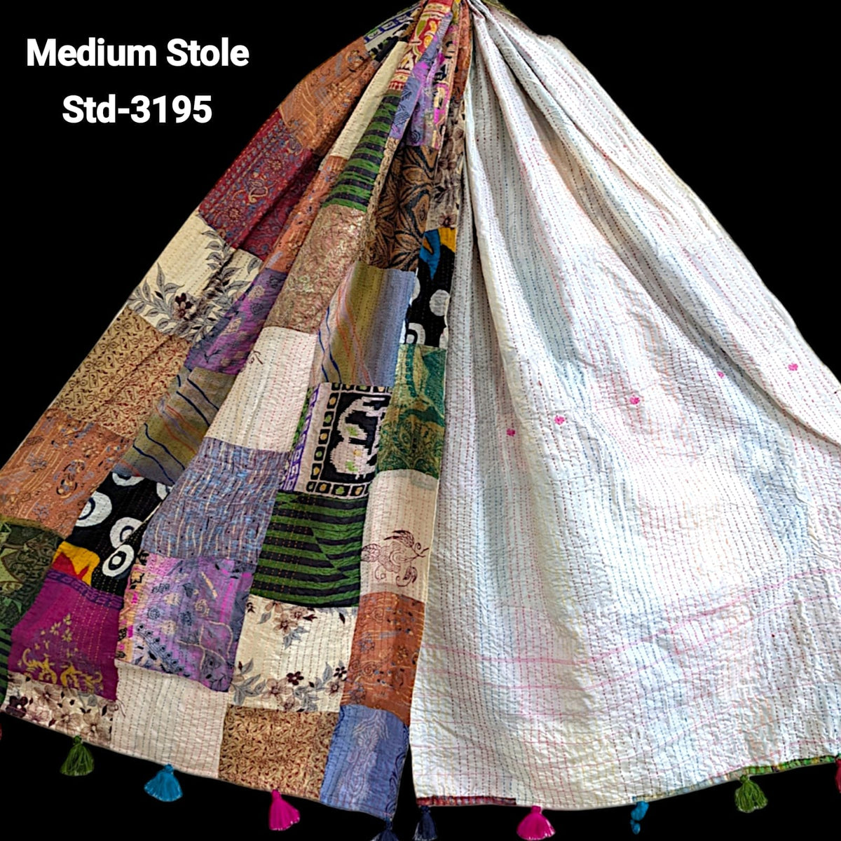 Handmade Silk Stole- While style meets utility- Medium Size-3195