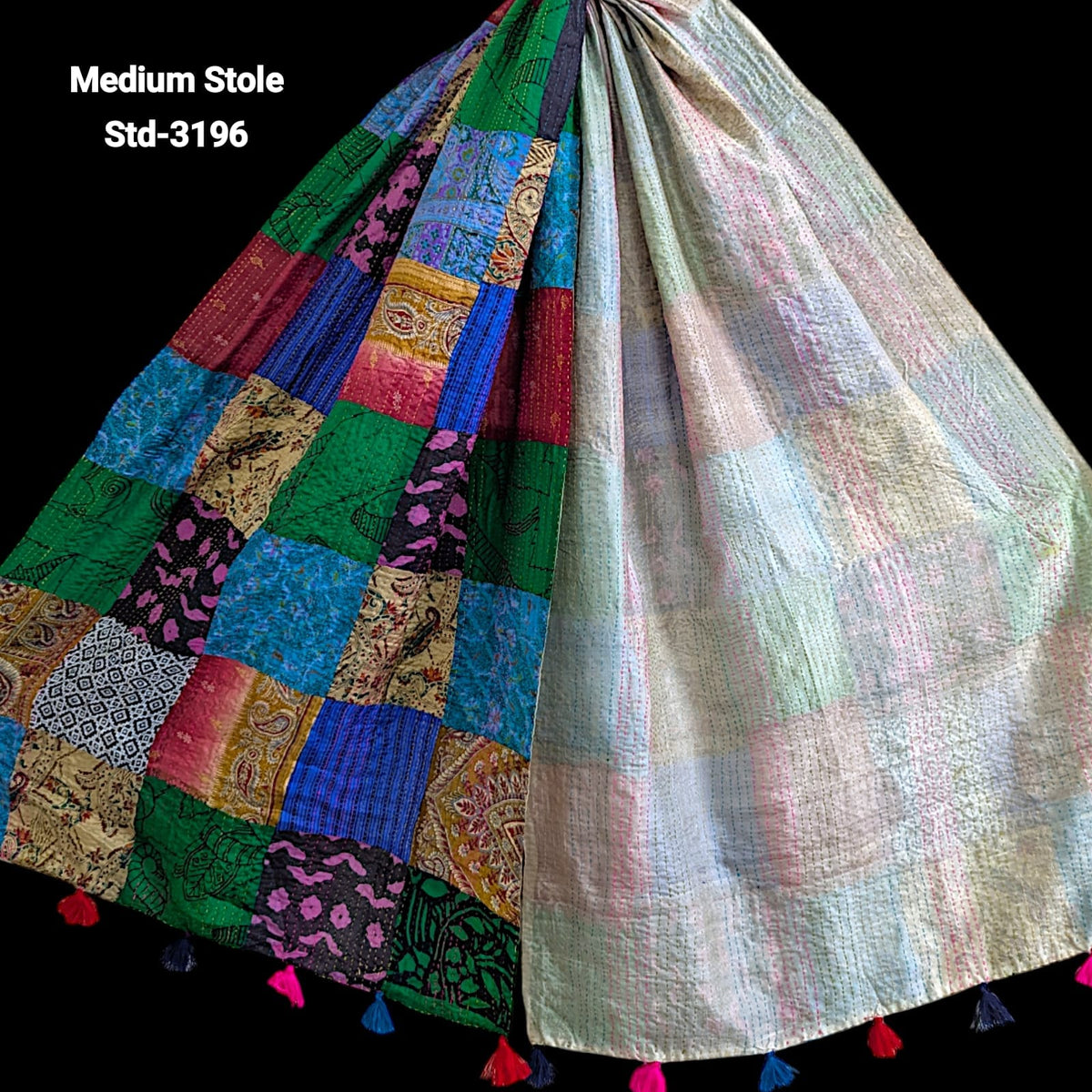 Handmade Silk Stole- While style meets utility- Medium Size-3196