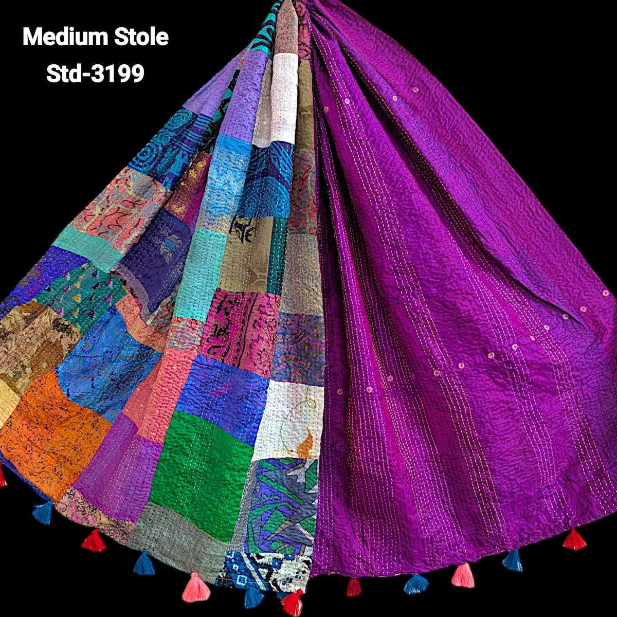Handmade Silk Stole- While style meets utility- Medium Size-3199