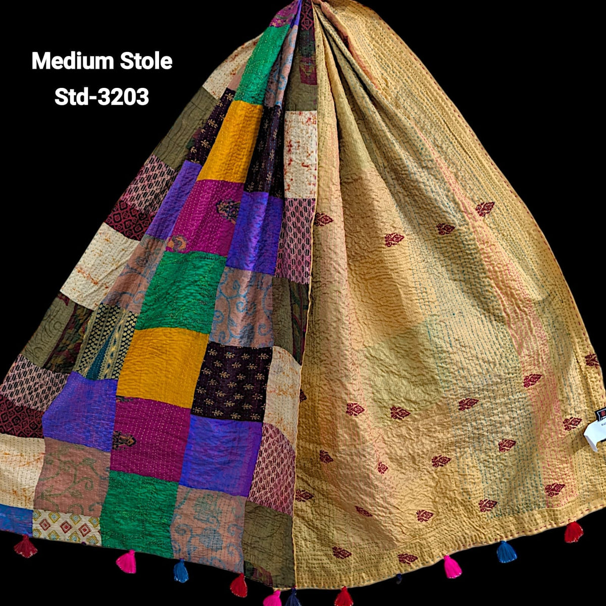 Handmade Silk Stole- While style meets utility- Medium Size-3203