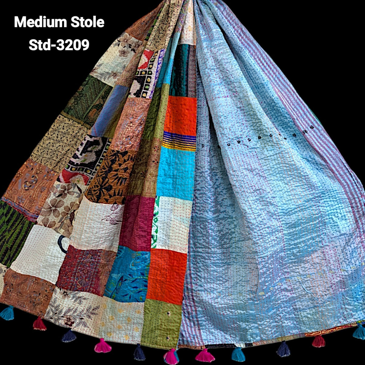 Handmade Silk Stole- While style meets utility- Medium Size-3209