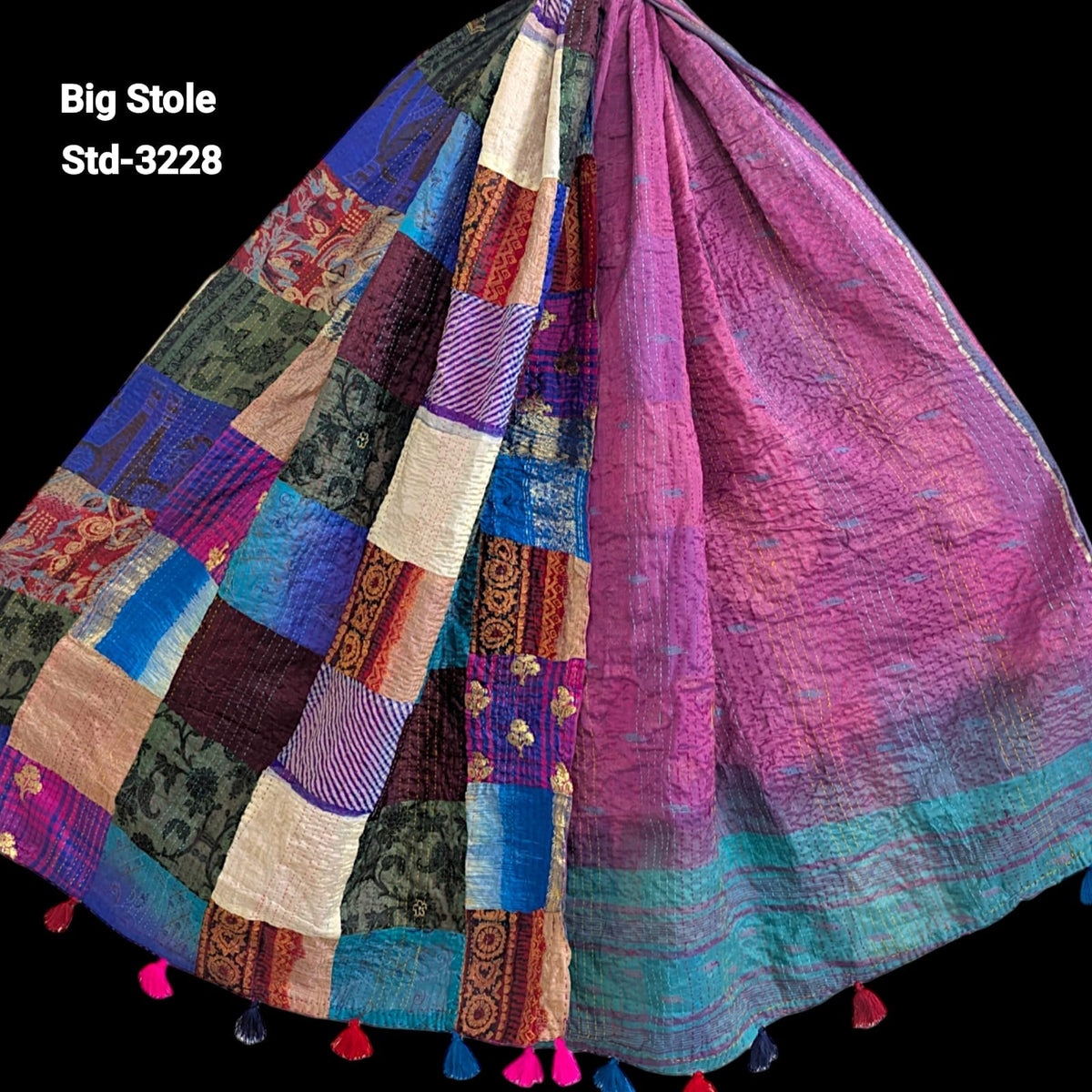 Handmade Silk Stole- While style meets utility- Medium Size-3228