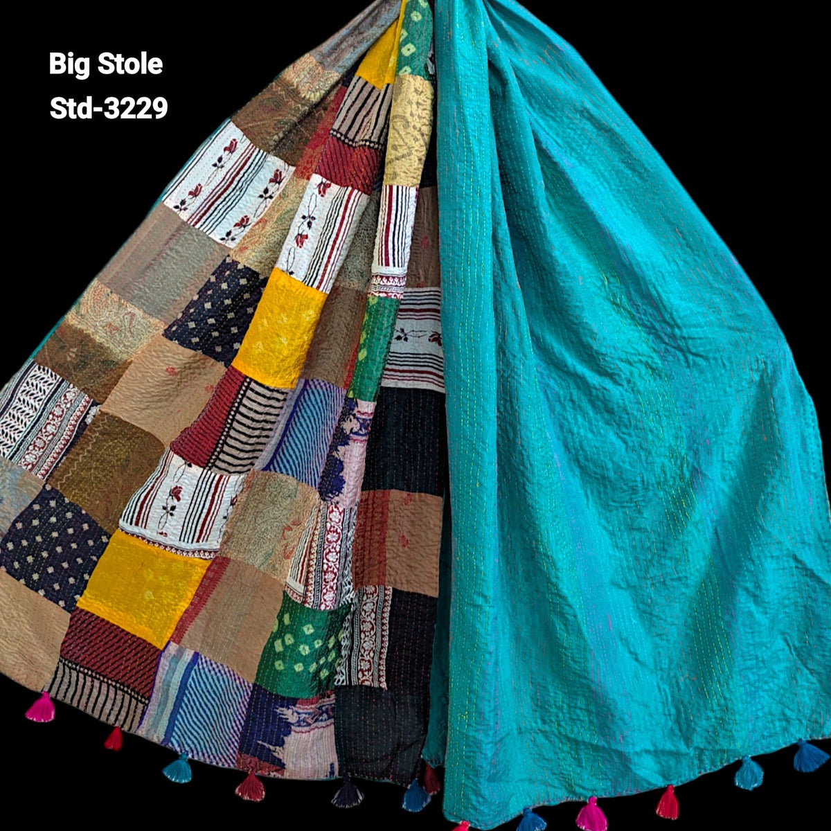 Handmade Silk Stole- While style meets utility-Big Size-3229
