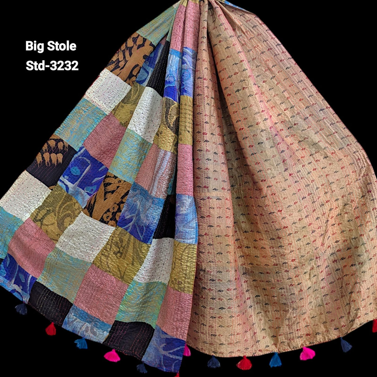 Handmade Silk Stole- While style meets utility-Big Size-3232