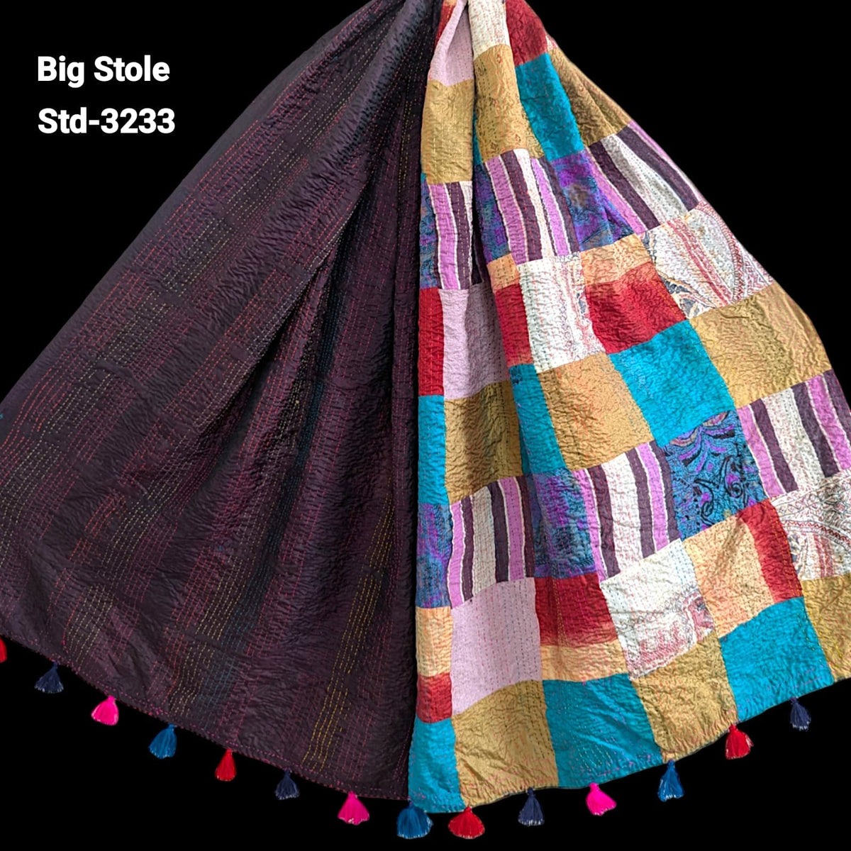 Handmade Silk Stole- While style meets utility-Big Size-3233