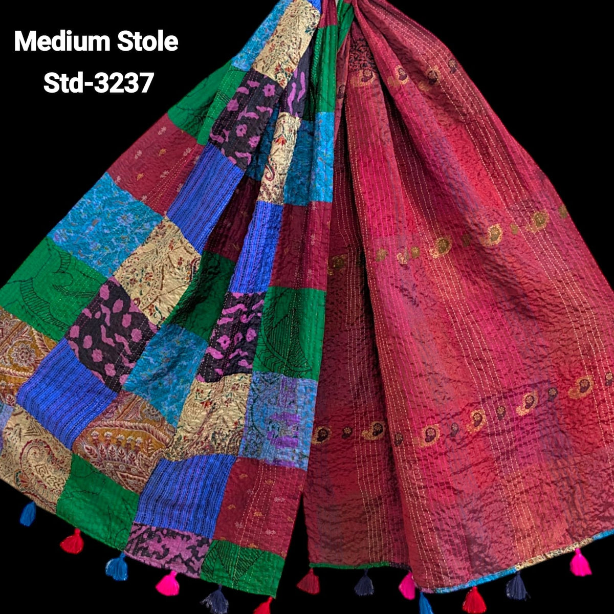 Handmade Silk Stole- While style meets utility- Medium Size-3237