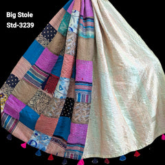 Handmade Silk Stole- While style meets utility-Big Size-3239