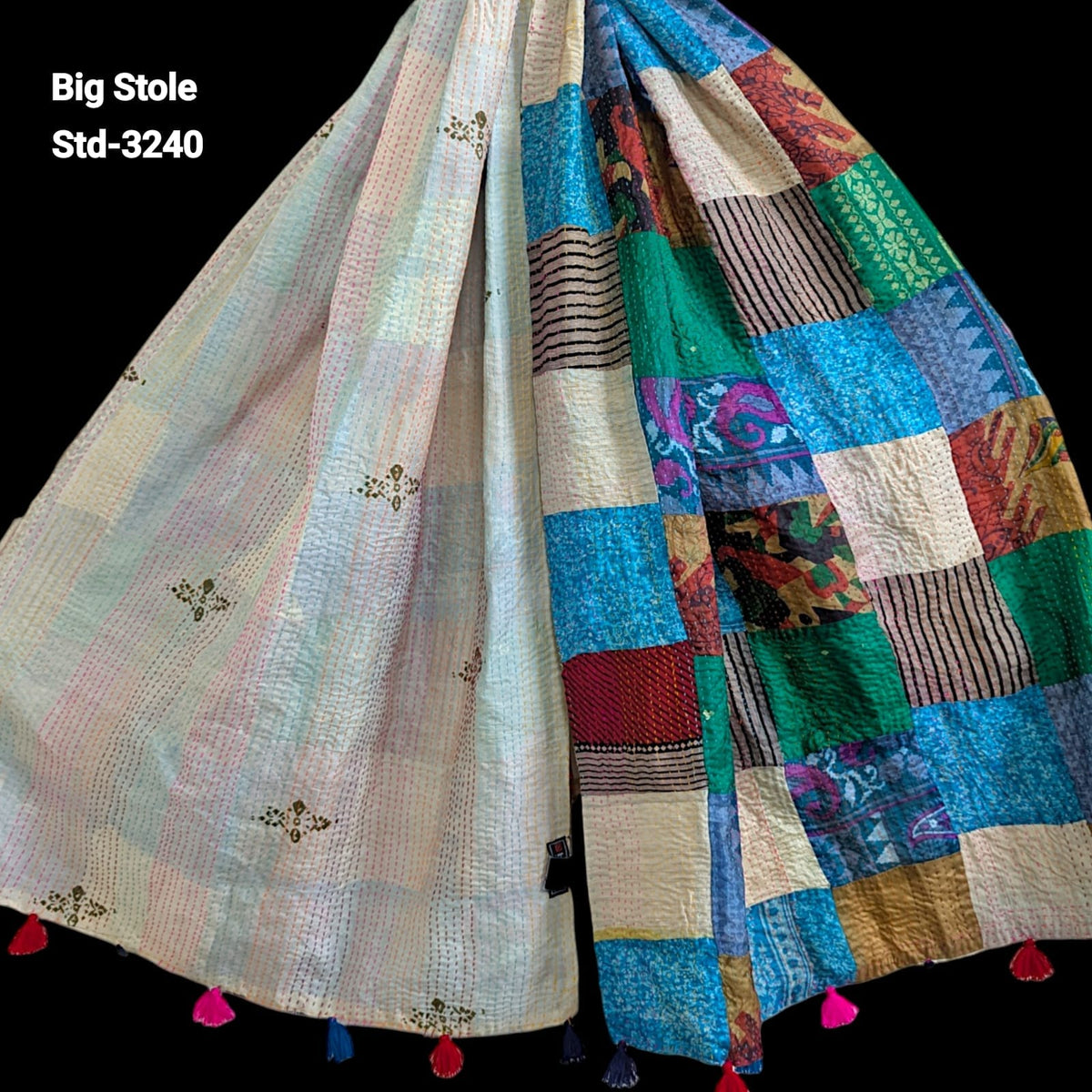 Handmade Silk Stole- While style meets utility-Big Size-3240