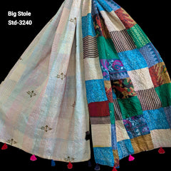 Handmade Silk Stole- While style meets utility-Big Size-3240