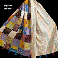 Handmade Silk Stole- While style meets utility-Big Size-3241