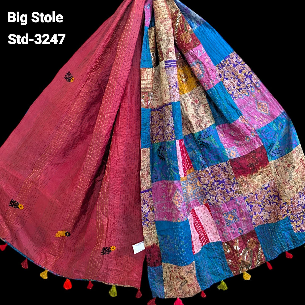 Handmade Silk Stole- While style meets utility-Big Size-3247