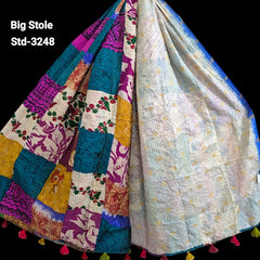 Handmade Silk Stole- While style meets utility-Big Size-3248