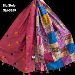 Handmade Silk Stole- While style meets utility-Big Size-3249