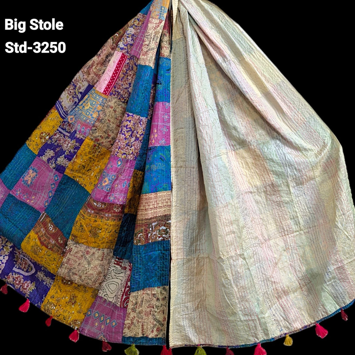 Handmade Silk Stole- While style meets utility-Big Size-3250