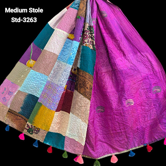 Handmade Silk Stole- While style meets utility- Medium Size-3263