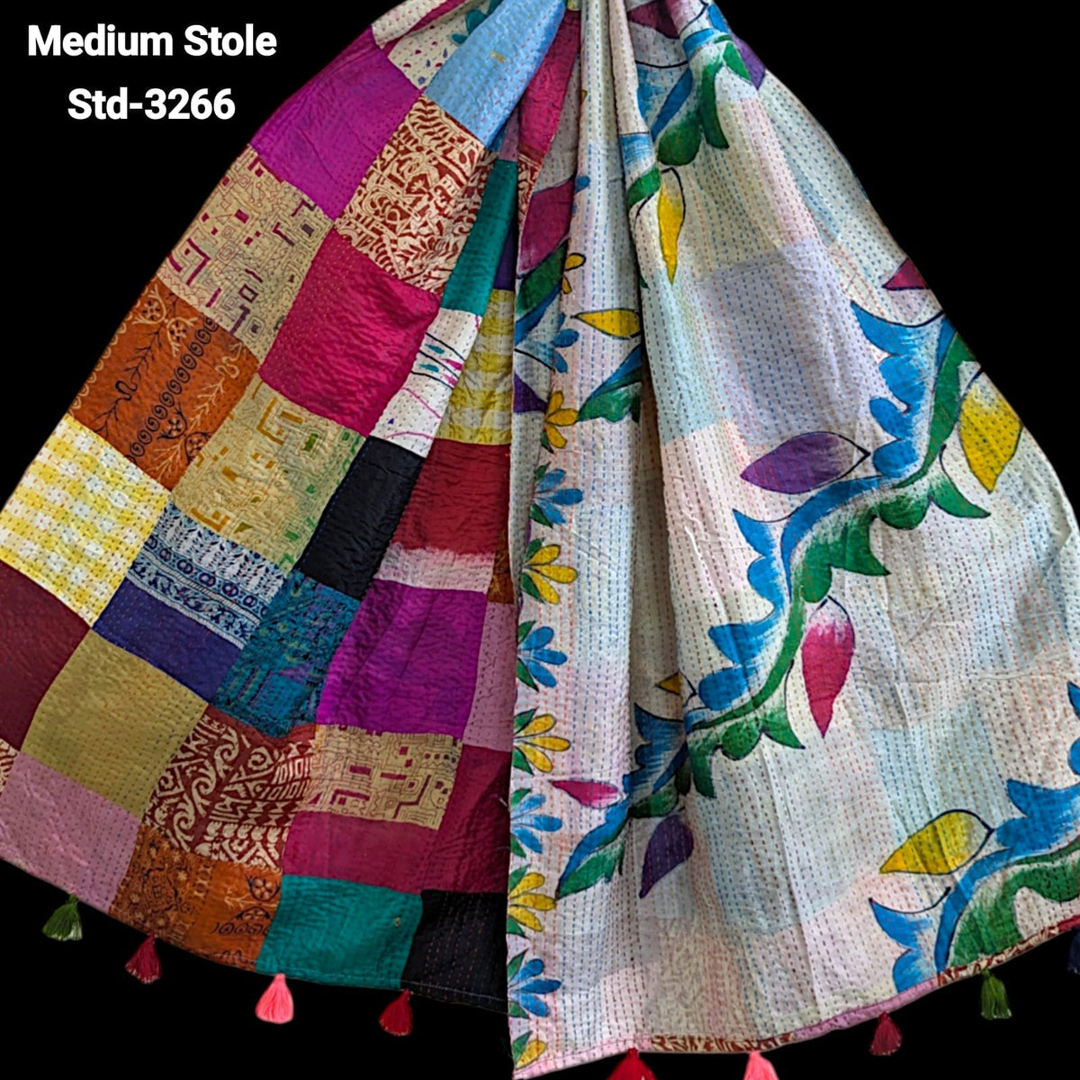 Handmade Silk Stole- While style meets utility- Medium Size-3266