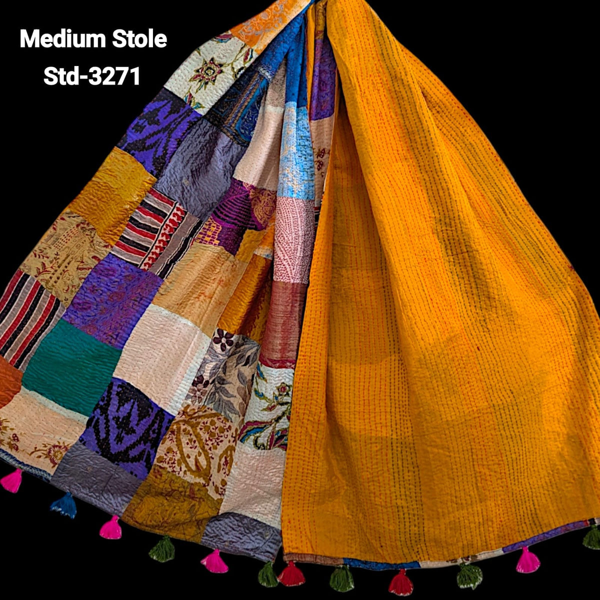 Handmade Silk Stole- While style meets utility- Medium Size-3271