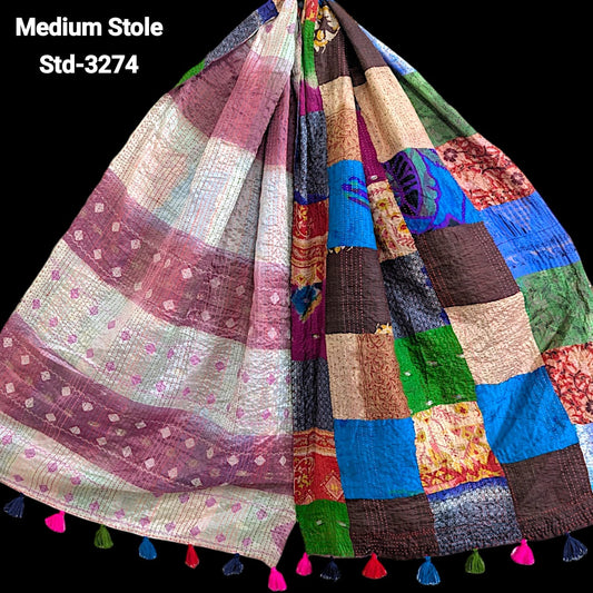 Handmade Silk Stole- While style meets utility- Medium Size-3274