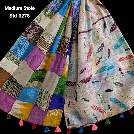 Handmade Silk Stole- While style meets utility- Medium Size-3278