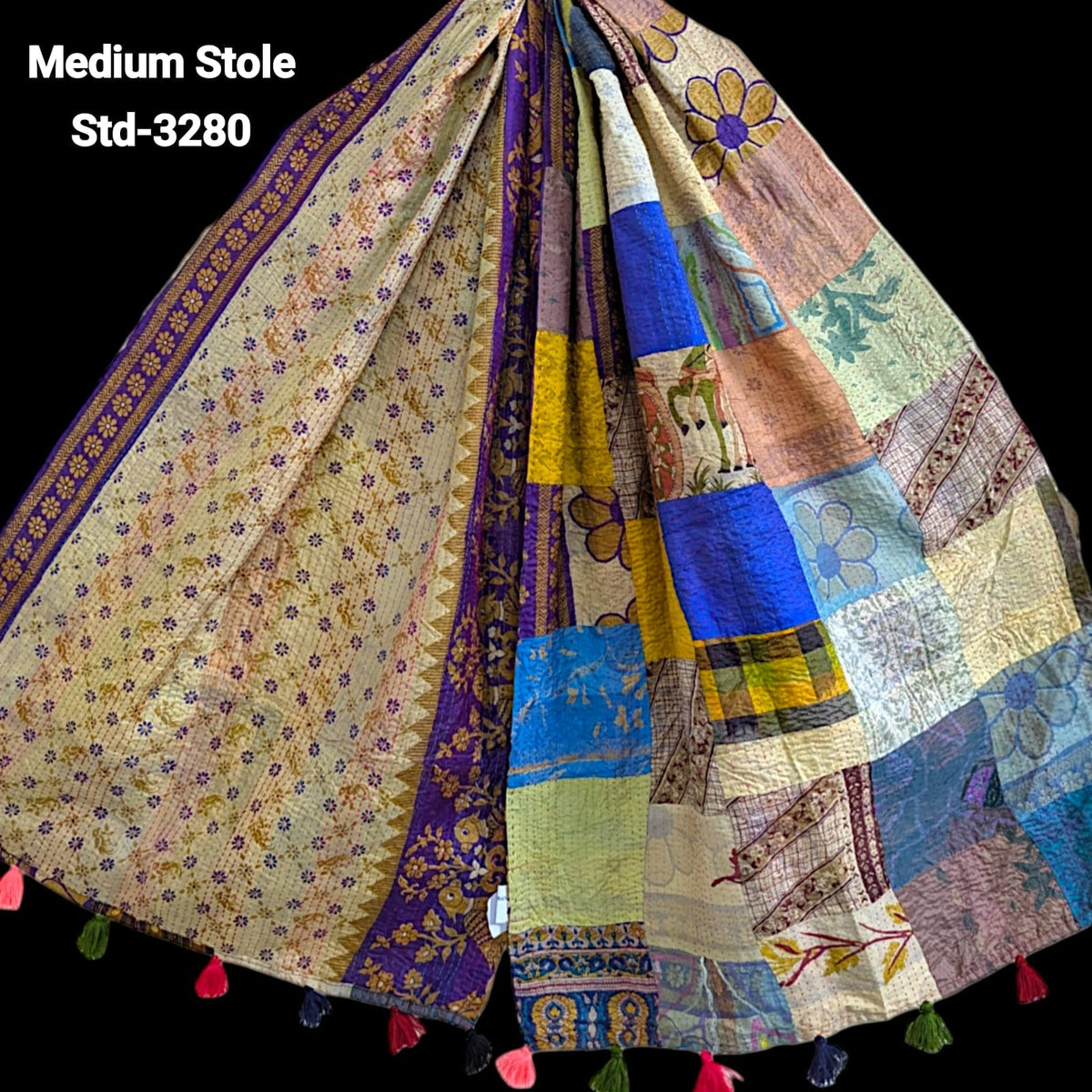 Handmade Silk Stole- While style meets utility- Medium Size-3280