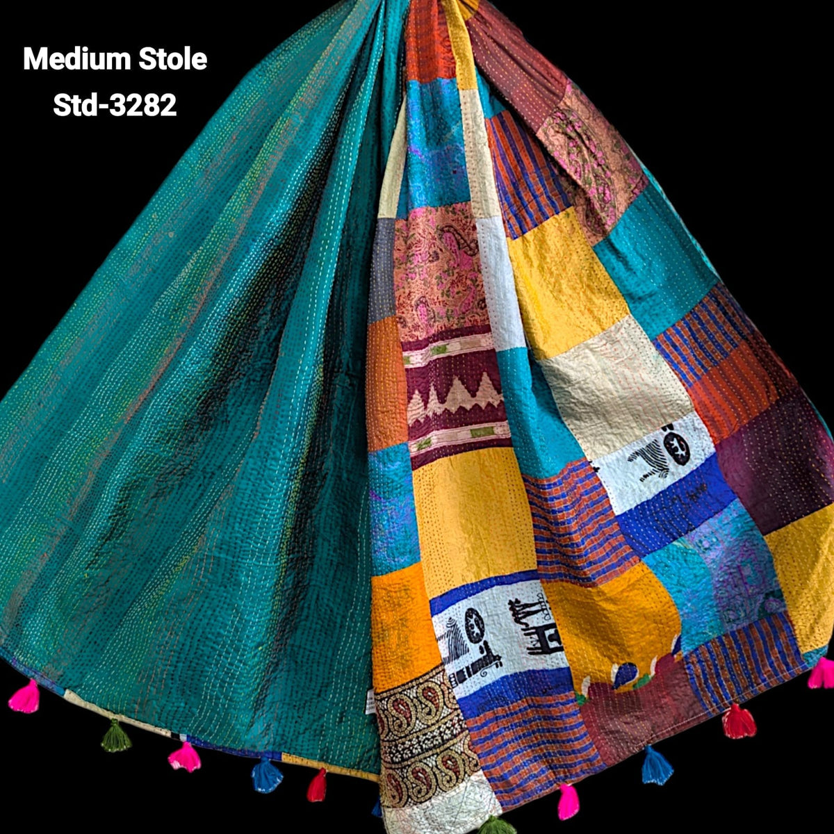 Handmade Silk Stole- While style meets utility- Medium Size-3282