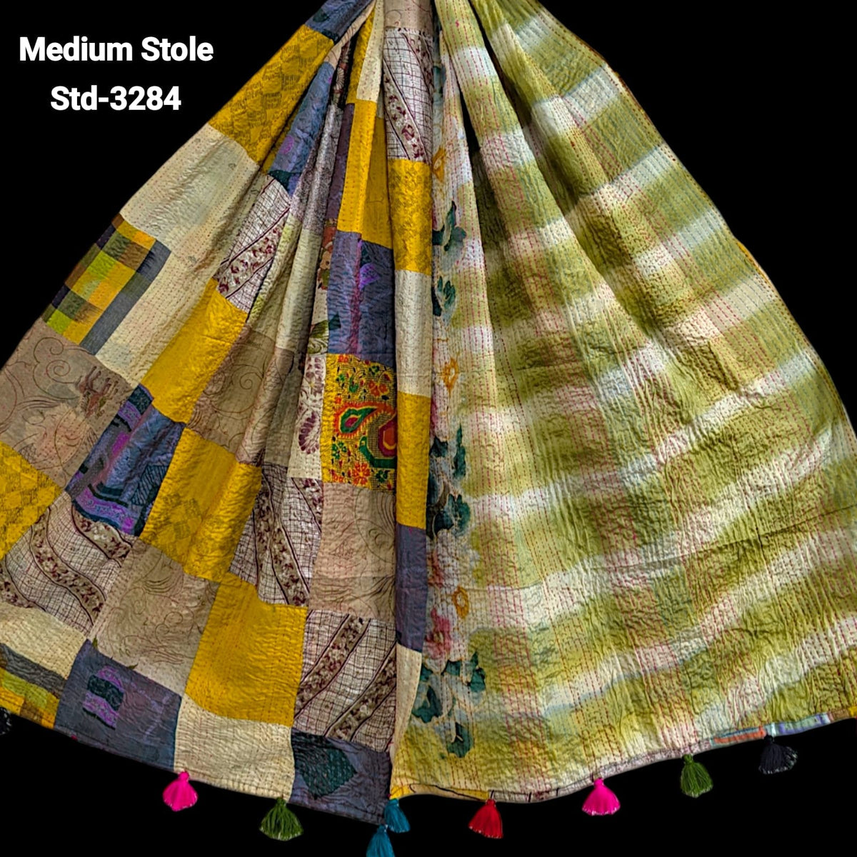 Handmade Silk Stole- While style meets utility- Medium Size-3284