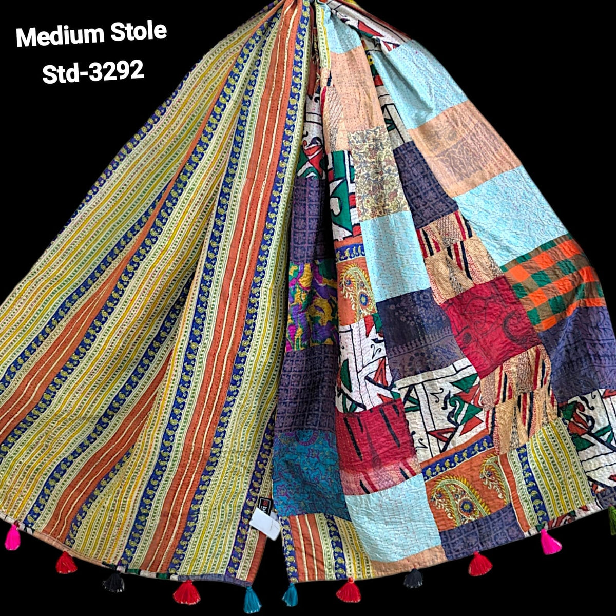 Handmade Silk Stole- While style meets utility- Medium Size-3292