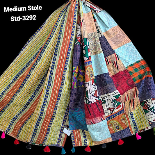 Handmade Silk Stole- While style meets utility- Medium Size-3292