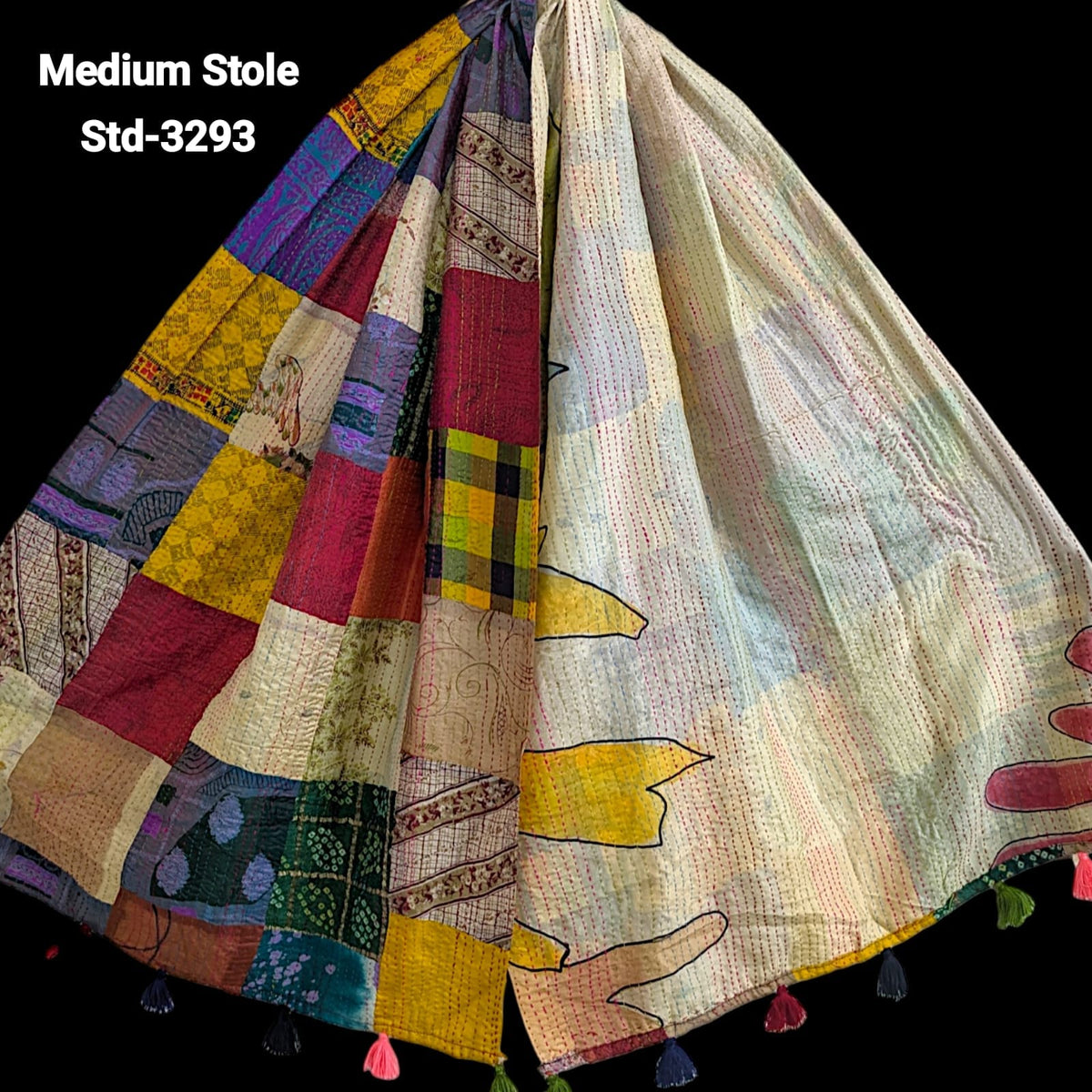 Handmade Silk Stole- While style meets utility- Medium Size-3293