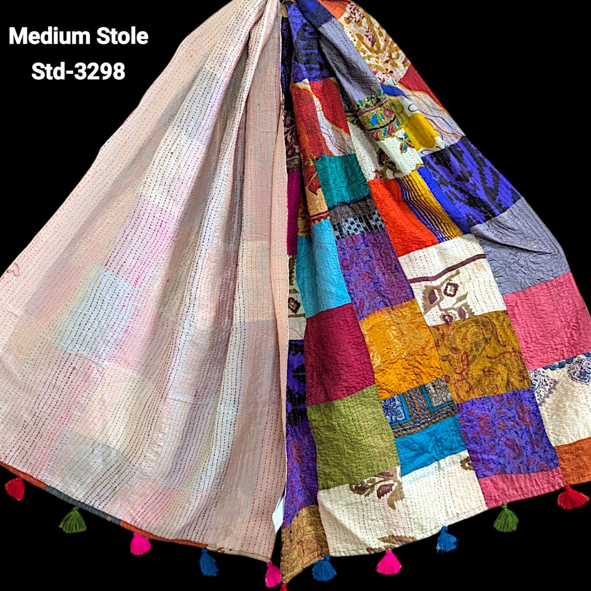 Handmade Silk Stole- While style meets utility- Medium Size-3298
