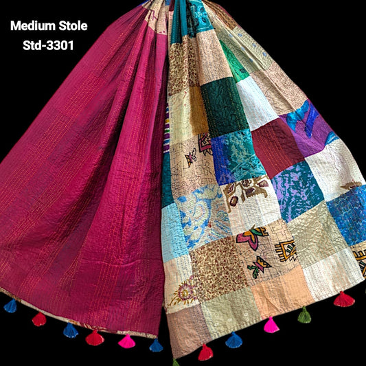 Handmade Silk Stole- While style meets utility- Medium Size-3301
