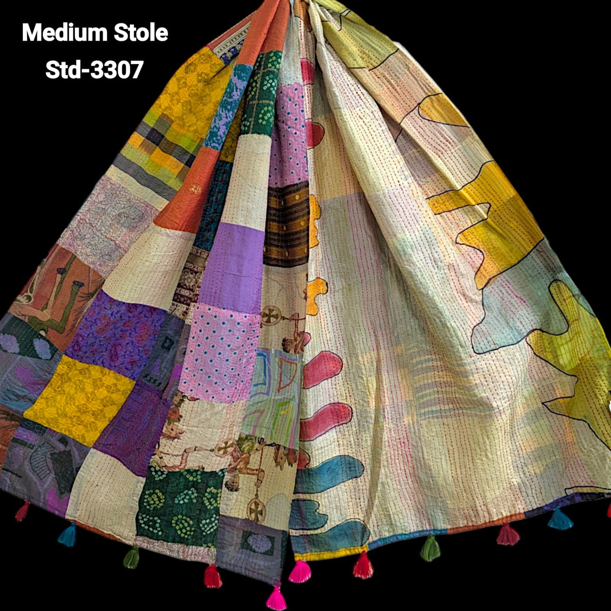 Handmade Silk Stole- While style meets utility- Medium Size-3307
