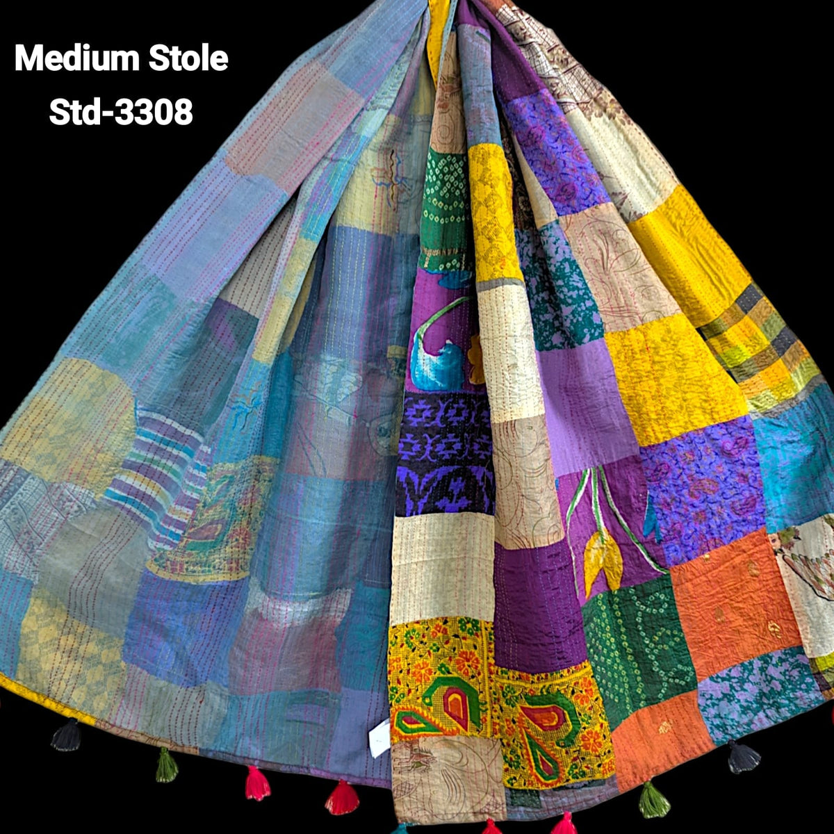 Handmade Silk Stole- While style meets utility- Medium Size-3308