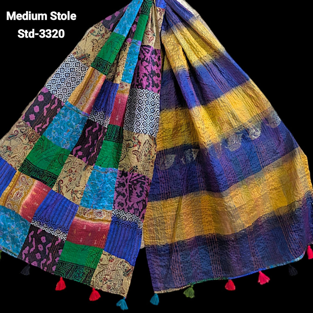Handmade Silk Stole- While style meets utility- Medium Size-3320