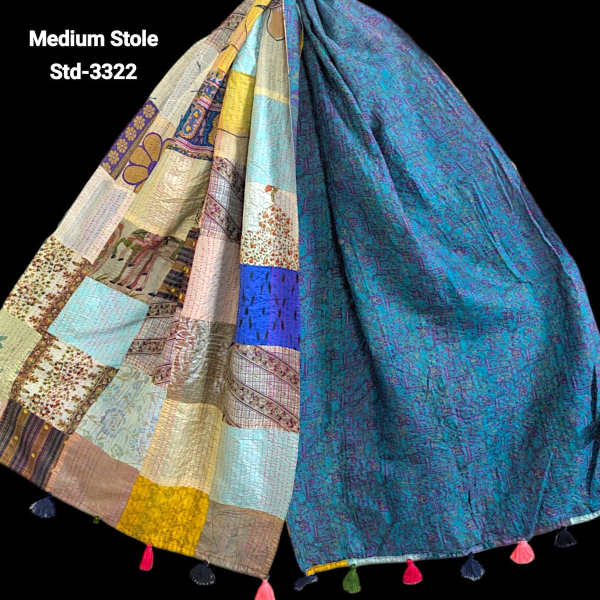 Handmade Silk Stole- While style meets utility- Medium Size-3322