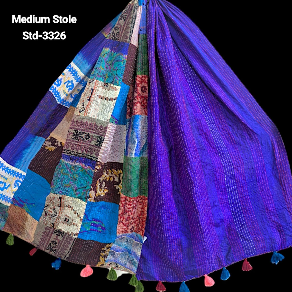 Handmade Silk Stole- While style meets utility- Medium Size-3326