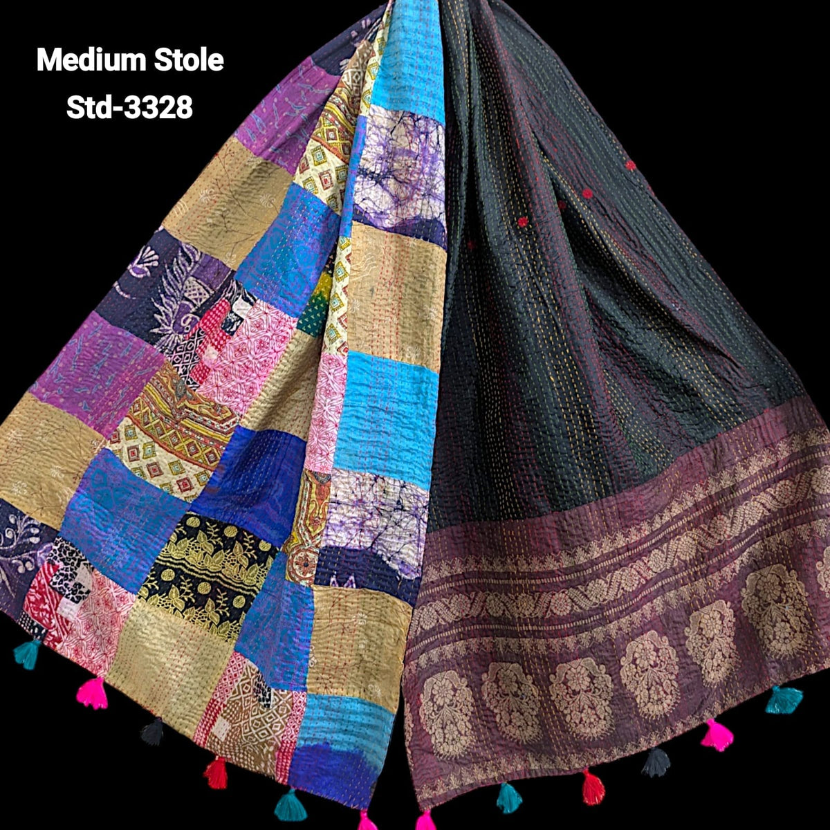 Handmade Silk Stole- While style meets utility- Medium Size-3328