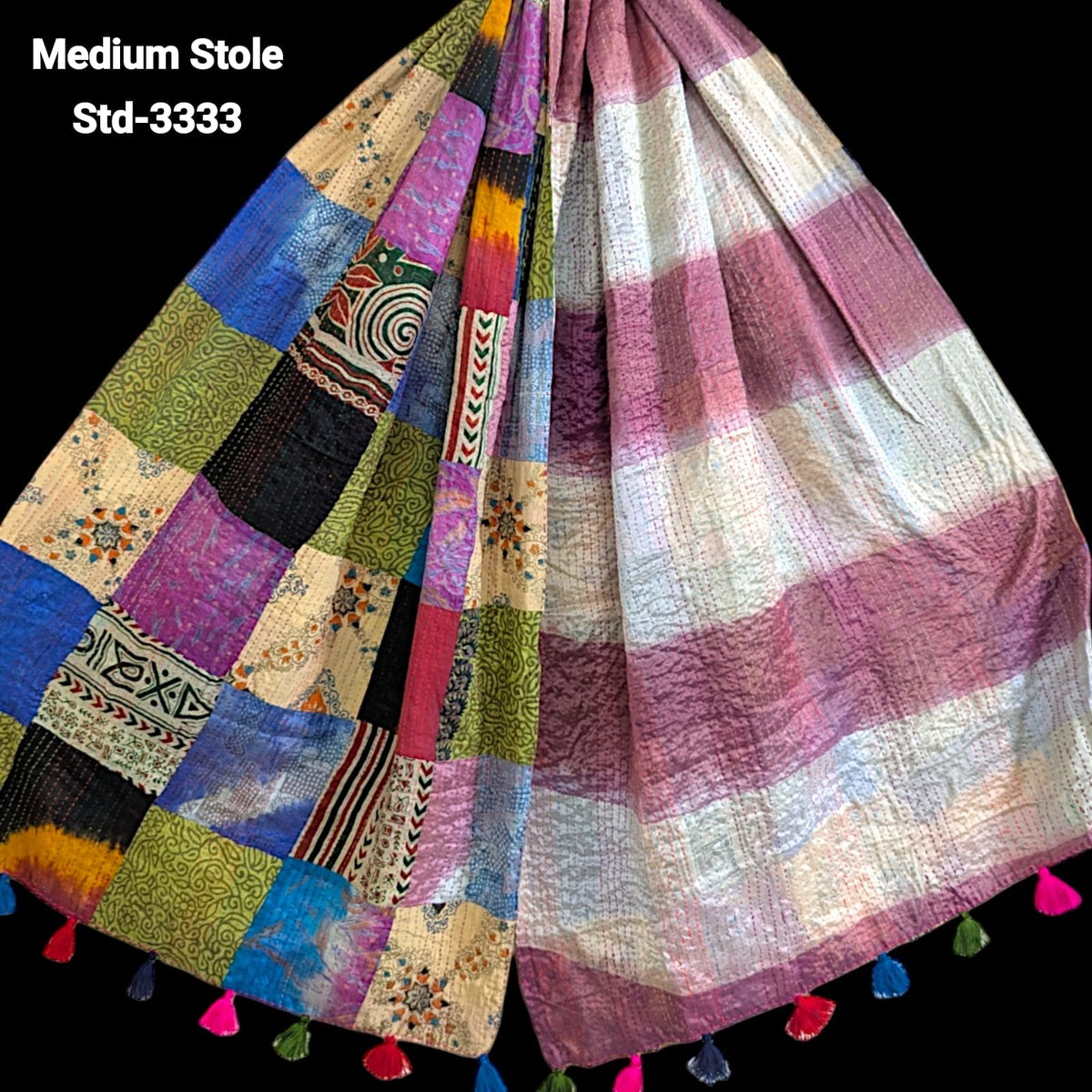 Handmade Silk Stole- While style meets utility- Medium Size-3333