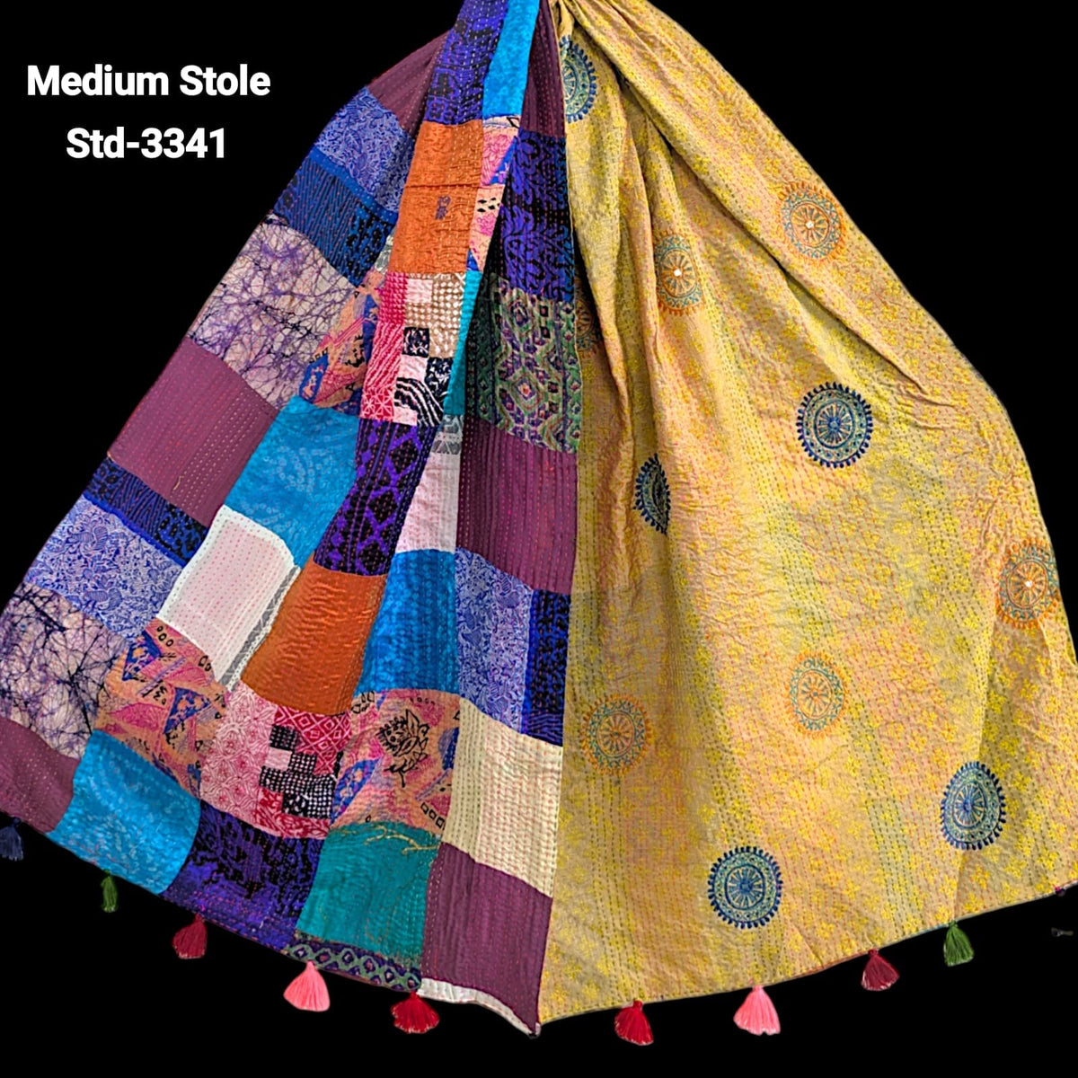 Handmade Silk Stole- While style meets utility- Medium Size-3341