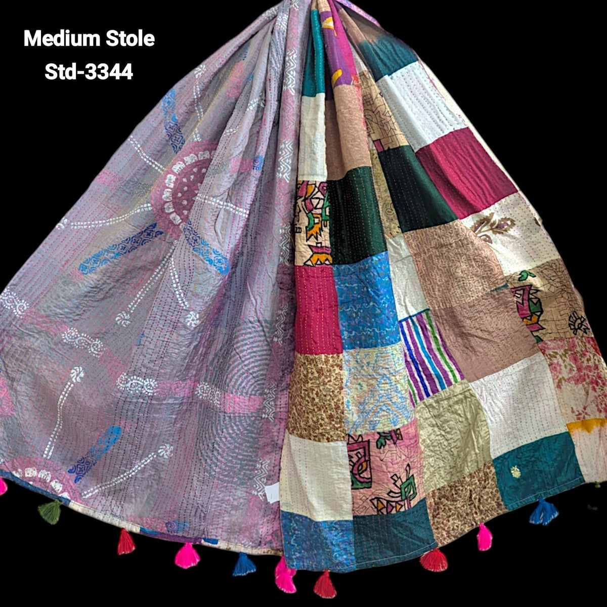 Handmade Silk Stole- While style meets utility- Medium Size-3344