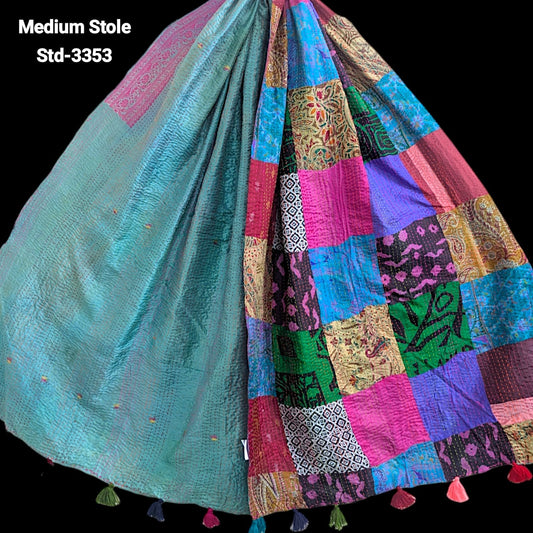 Handmade Silk Stole- While style meets utility- Medium Size-3353